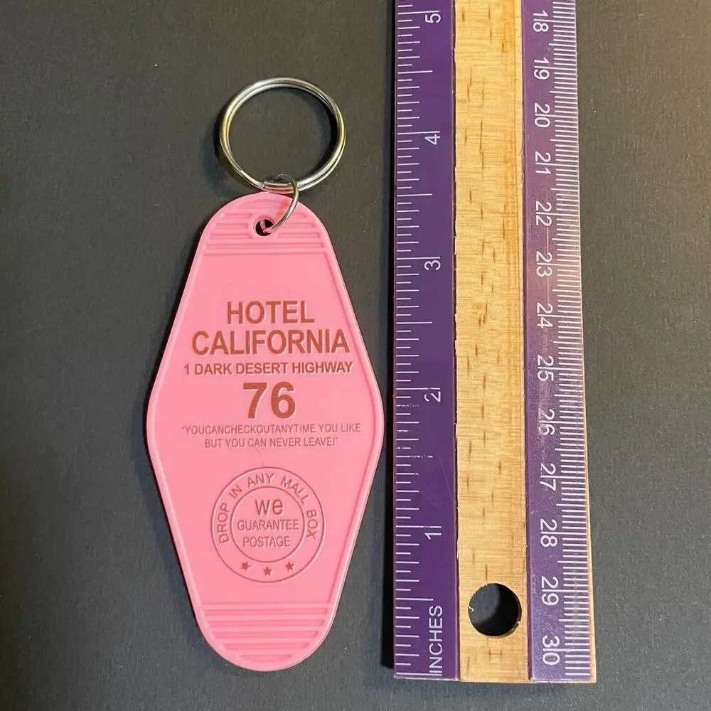 Eagles Hotel California Keychain ~ Pink